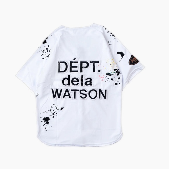 Watson Studios Dept De La Baseball White Baseball Jersey NWT Size XS - Picture 7 of 10